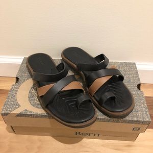 NWT Born Women’s Sandals Cetina, Black/Brown, Size 10